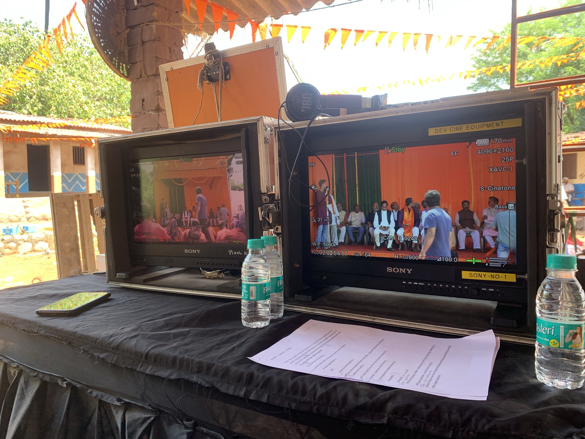 Director monitors on location